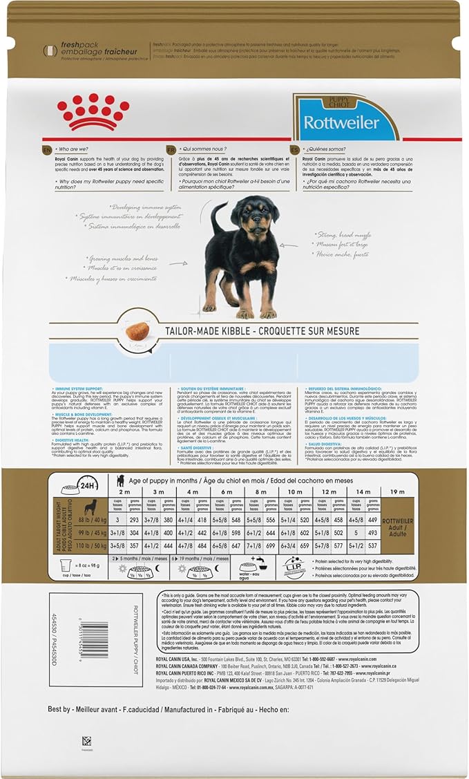 Royal Canin Rottweiler Puppy Breed Specific Dry Dog Food, 30 lb bag