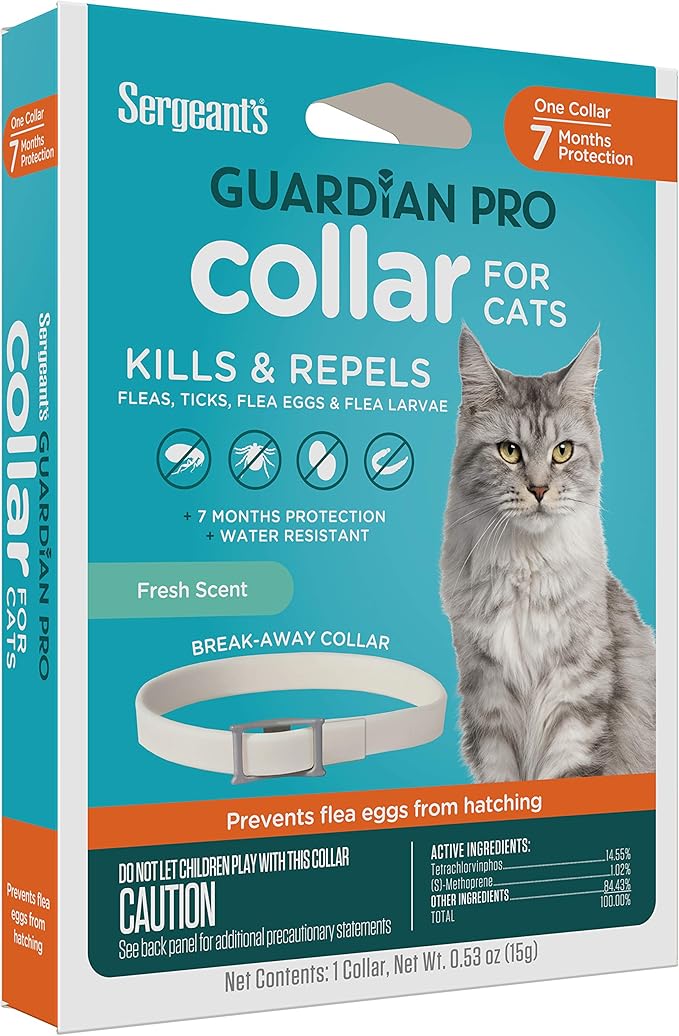 Sergeant's Guardian Pro Flea & Tick Cat Collar, 1 Count