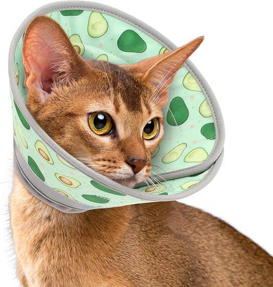 Cat Cone Collar Soft, Comfortable Cat Recovery Collar Pet Cone for Small Large Cats, Lightweight Elizabethan Collar for Cats Kittens After Surgery Prevent from Licking Wounds, Green, S