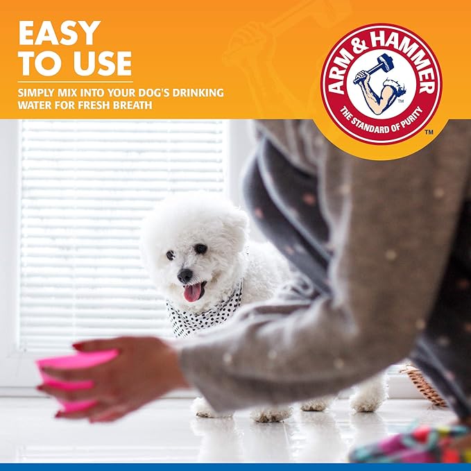 Arm & Hammer for Pets Dental Water Additive for Dogs, Tartar Control | Dog Dental Care Reduces Plaque & Tartar Buildup Without Brushing | 16 Ounces - 24 Pack, Odorless and Flavorless