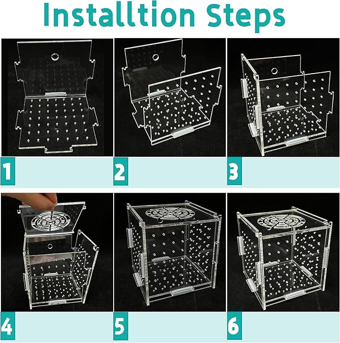 Acrylic Fish Breeding Box, Transparent Fish Isolation Box, Fish Separator for Aquarium, Hatchery Incubator with Suction Cups for Guppy Shrimp Clownfish African Cichlids (3.9 * 3.9 * 3.9inch)