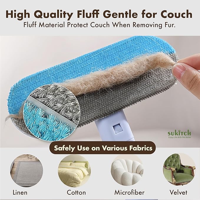 Pet Hair Remover for Couch, Durable, Reusable, Washable Lint Cleaner for Dog and Cat Hair, Gentle on Furniture, Effective on Carpets, Clothing, Bedding