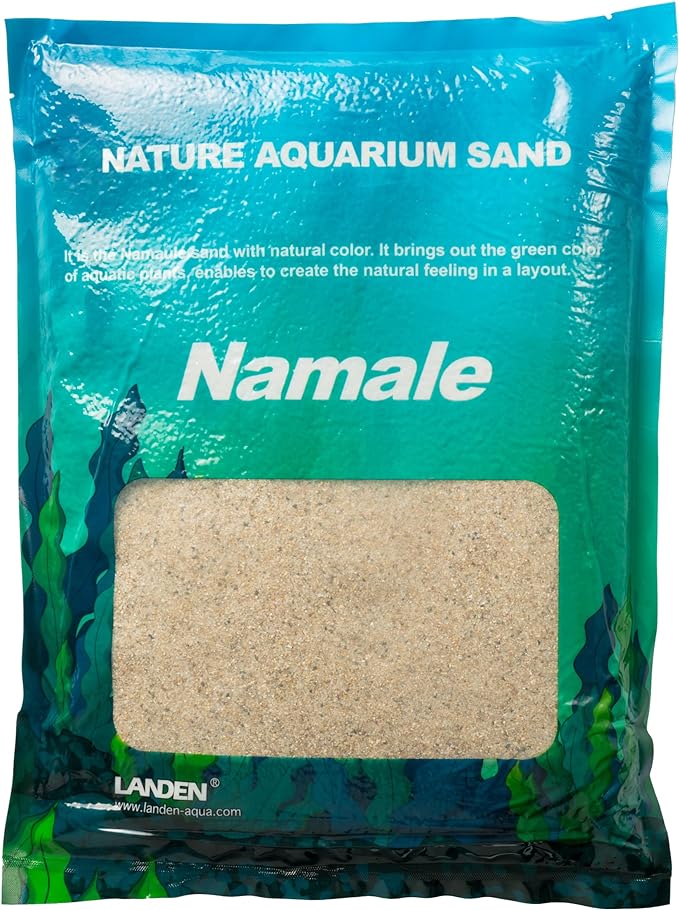LANDEN Namale Aquarium Sand 2L(Approx 7 lbs), Super Natural for Aquarium Landscaping, Cosmetic Sand for Plant Tank, Fine Grain Natural Color River Sand for Freshwater or Blackwater Biotope Tank