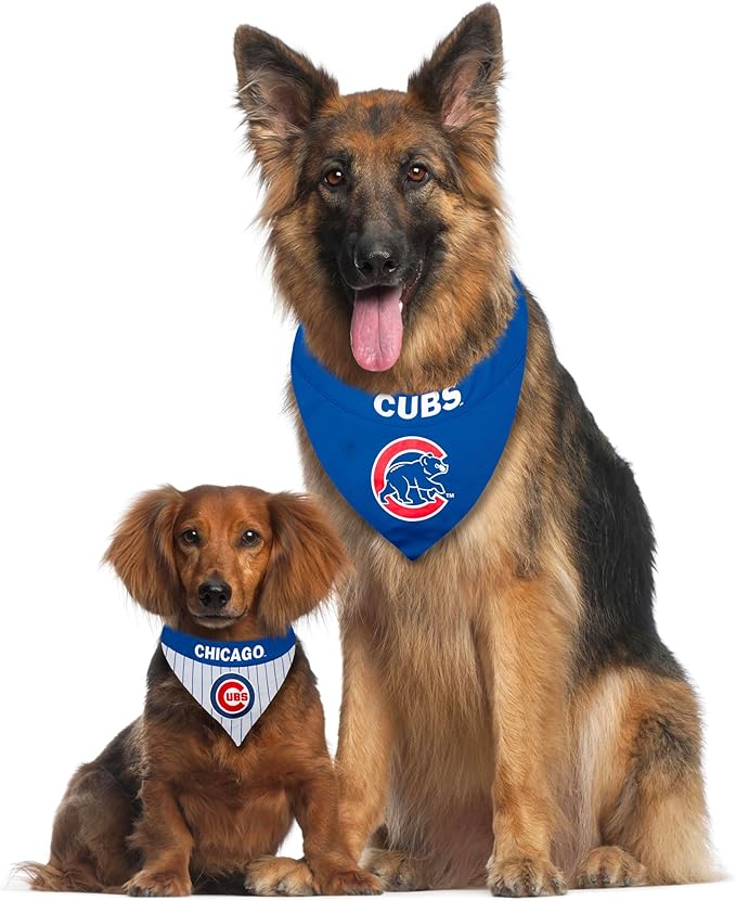 Pets First CUB-3217-S-M MLB Dog Bandana - Chicago Cubs Reversible Pet Bandana, Small/Medium, MLB Team Color