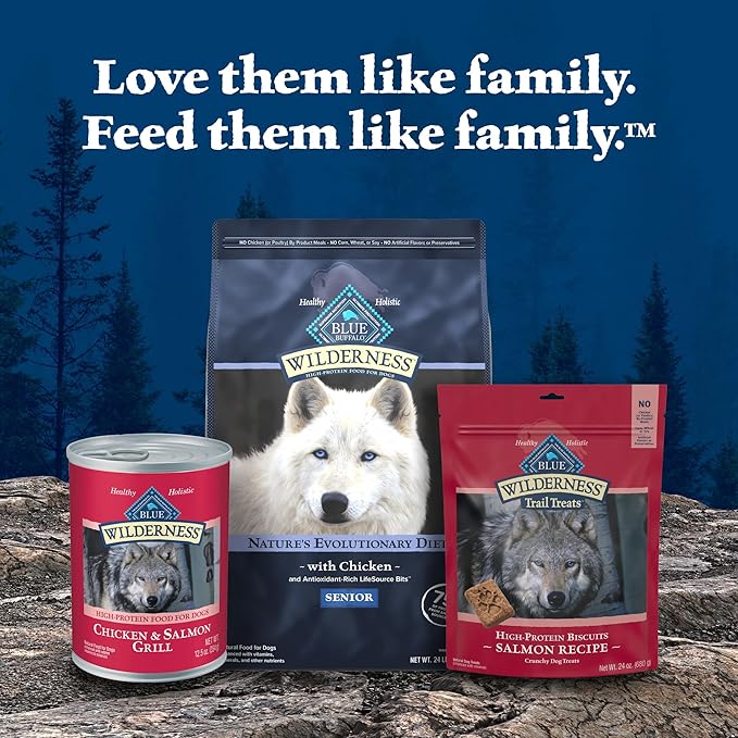 Blue Buffalo Wilderness Denali Dinner Wet Dog Food, High-Protein & Grain-Free, Made with Natural Ingredients, Wild Salmon, Venison & Halibut, 12.5-oz. Can (12 Count)