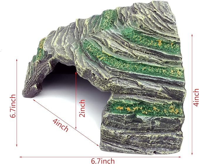 Terrarium Decor Reptile Hide Reptile Hides and Caves Aquarium Tank Accessories Decorations,Medium