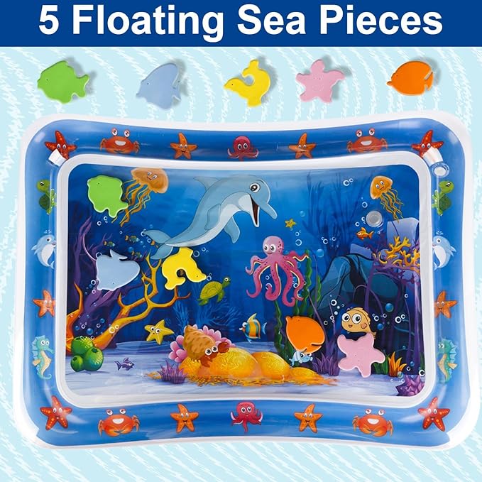 Thickened Sensory Water Playmat for Cats - Water Sensor Playmat with Fish for Cool Comfortable Pet Play - Dolphin Design
