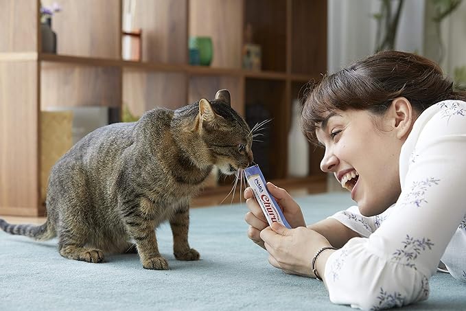 INABA Churu Lickable Purée Natural Cat Treats (Tuna Recipe, 4 Tubes)