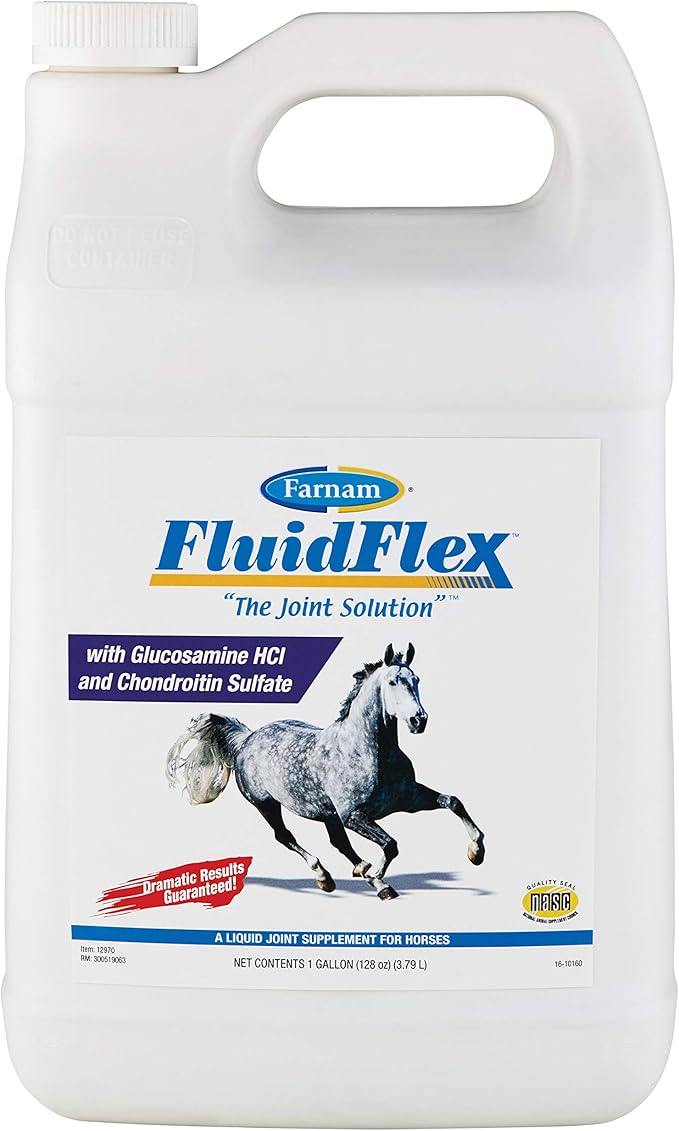 Farnam Fluidflex Liquid Joint Supplement for Horses, Helps Maintain Healthy Hip & Joint Function, 1 Gallon, 128 Ounces, 128 Day Supply