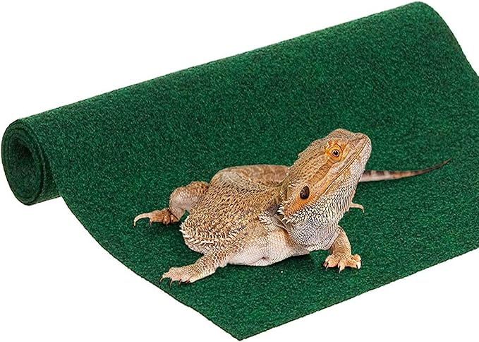 SunGrow, Reptile Mat, Terrarium Floor Liner, 30BR/40BR/50/65 Gallon, Substrate Carpet, Soft Bedding for Reptiles - Gecko, Lizard, Snake, Tortoise, Reptile Cage Tank Supplies & Accessories, Green, 1Pc