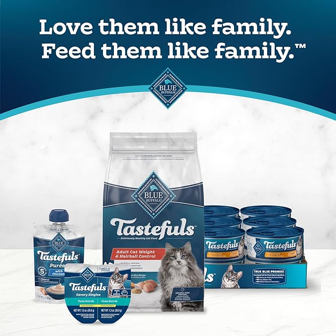 Blue Buffalo Tastefuls Natural Dry Food for Adult Cats 7+, Chicken & Brown Rice Recipe, 7-lb. Bag