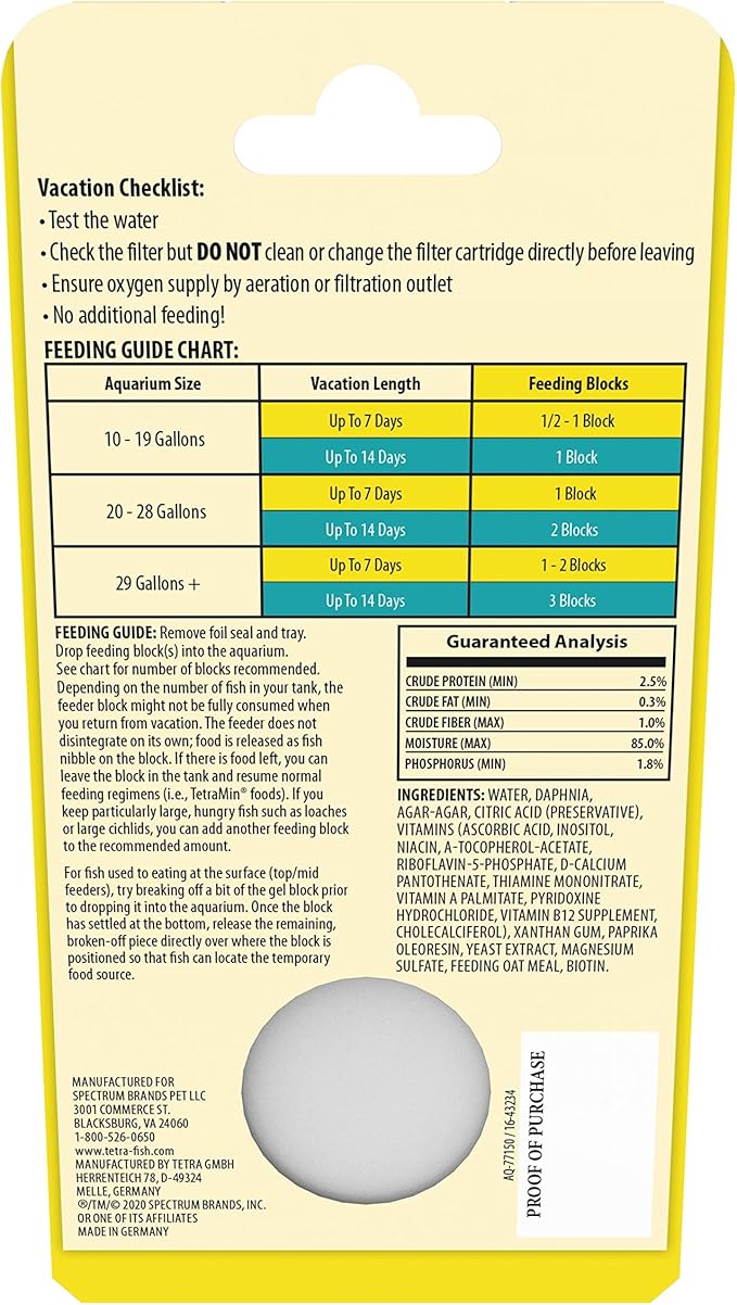 Tetra 77150 Tropical 48 Count Vacation Gel Feeder Block, One Size (Pack of 48)