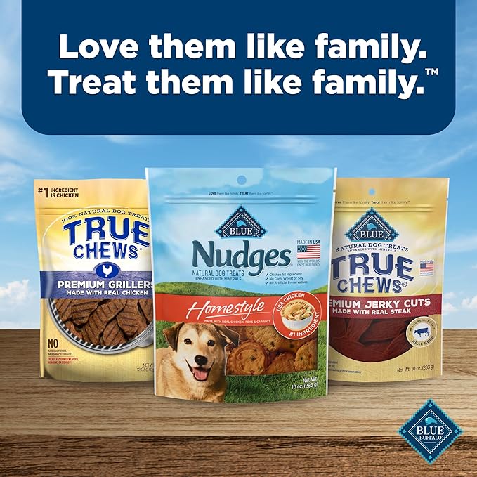 Blue Buffalo Nudges Homestyle Natural Dog Treats Made with Real Chicken, Made in the USA, Chicken, 10-oz. Bag