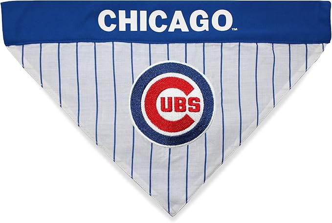 Pets First CUB-3217-S-M MLB Dog Bandana - Chicago Cubs Reversible Pet Bandana, Small/Medium, MLB Team Color