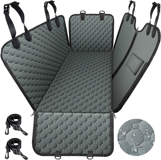 Mancro Dog Car Seat Cover for Back Seat, Waterproof for Dogs with Side Flaps, Scratchproof Dog Hammock for Car, Durable Pet Seat Cover Backseat Dog Cover Protector for Trucks SUVs