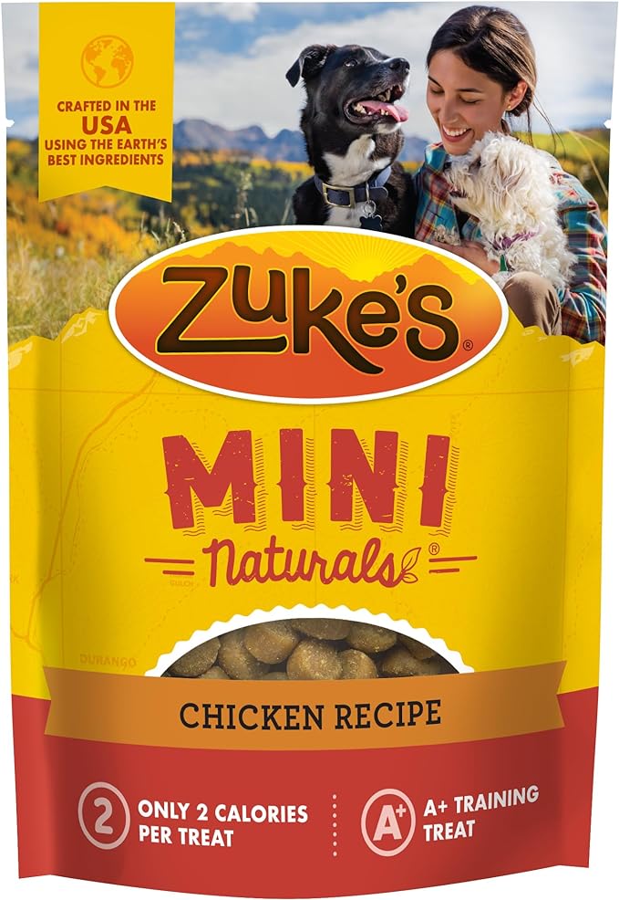 Zuke’s Mini Naturals Soft And Chewy Dog Treats For Training Pouch, Natural Treat Bites With Chicken Recipe - 16 oz. Bag