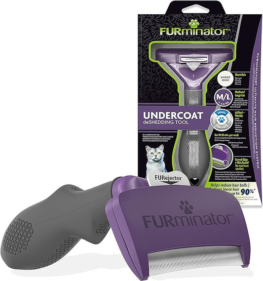 Furminator Undercoat Deshedding Tool for Medium/Large Short Hair Cat, M