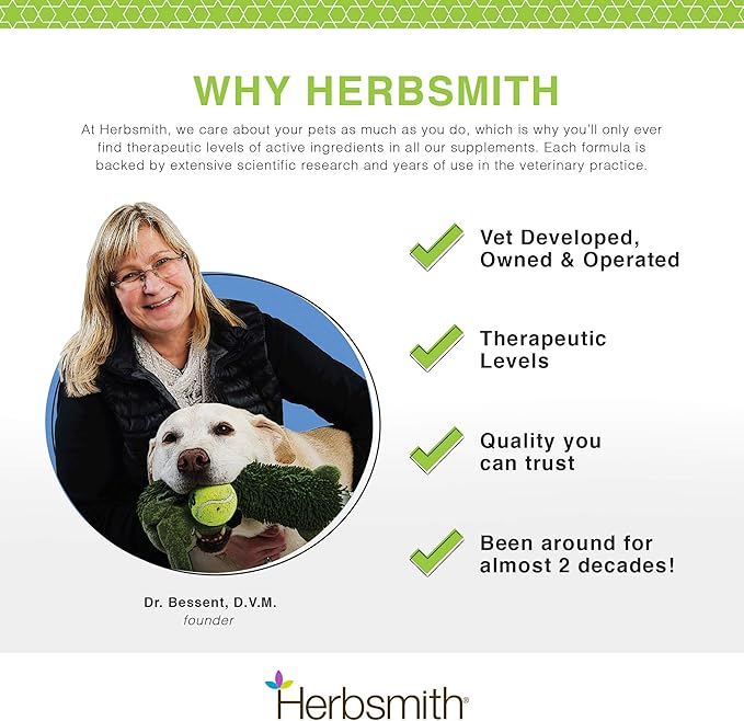 Herbsmith July Third - Canine Calming Chews - Calming Herbs for Dogs - Anxiety Supplements for Dogs - 30ct Small Chews