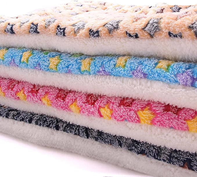 Fluffy Pet Cat Blanket Soft Coral Velvet Pet Puppy Cushion Mat Warm Cover Soft Pad Mat Beige S