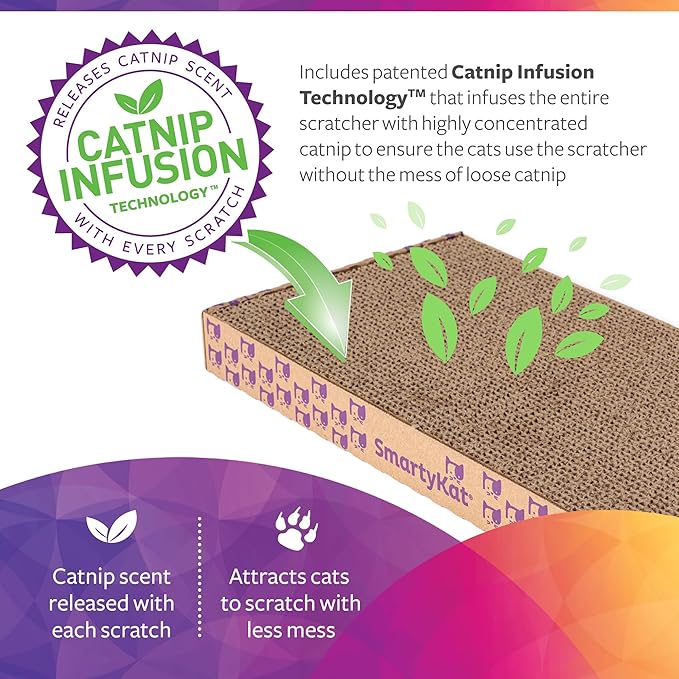 SmartyKat Scratch Up Corrugated Hanging Cat Scratcher, Catnip Infusion Technology - Brown, Single Wide