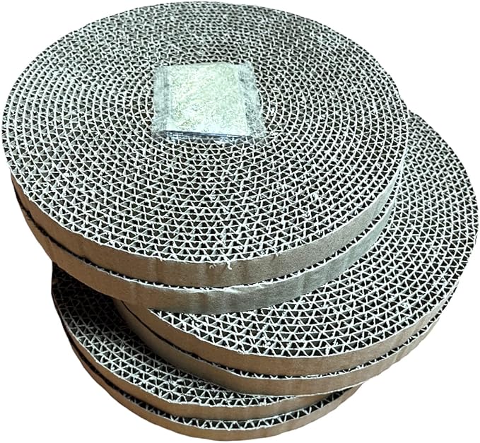 Cat Scratch Pads, Cat Scratcher Cardboards, Scratching Pads, Replacements, Insert, Round - 6-Pack
