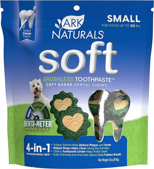 Ark Naturals Soft Brushless Toothpaste, Dog Dental Chews for Small Breeds, Freshens Breath, Unique Texture Helps Reduce Plaque & Tartar, 12oz, 1 Pack