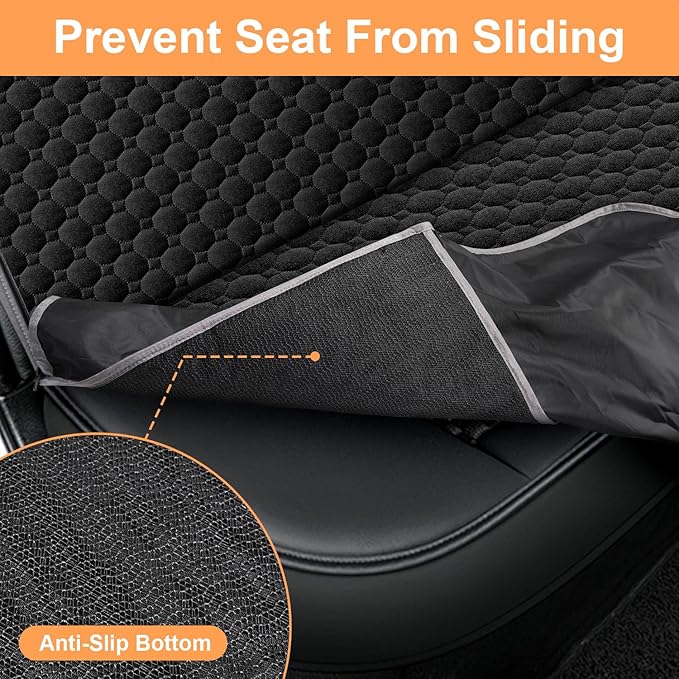 Mancro Dog Car Seat Cover for Back Seat, Waterproof Car Seat Protector for Dogs with Side Flaps, Scratchproof Dog Backseat Cover, Durable Nonslip Dog Hammock for Sedans, Trucks, SUVs, Standard