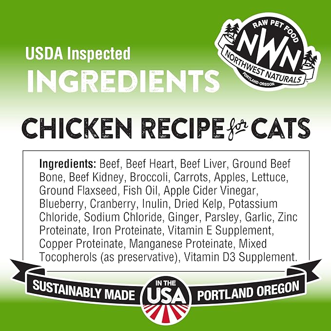 Northwest Naturals Freeze-Dried Chicken Cat Food - Bite-Sized Nibbles - Healthy, Limited Ingredients, Human Grade Pet Food, All Natural - 11 Oz (Packaging May Vary)