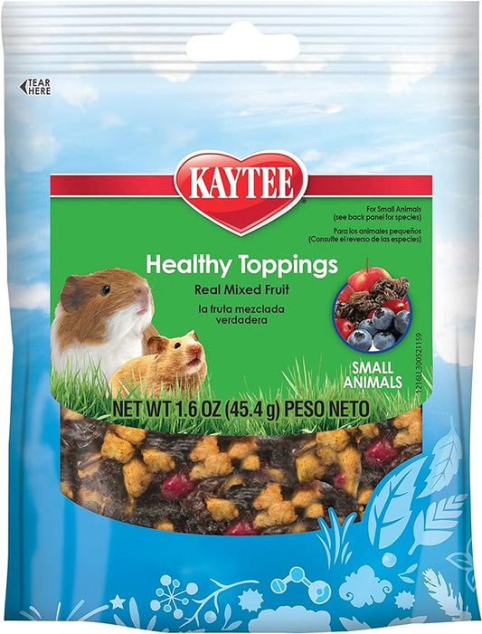 Kaytee Healthy Toppings Mixed Fruit Treat for Small Animals 1.6 oz,(Pack of 12)