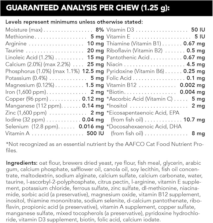 VETRISCIENCE NuCat Multi Vitamin for Cats, 30 Chews - Complete MultiVitamin Supports Skin and Coat, Immune System, Eye Sight and Everyday Wellness