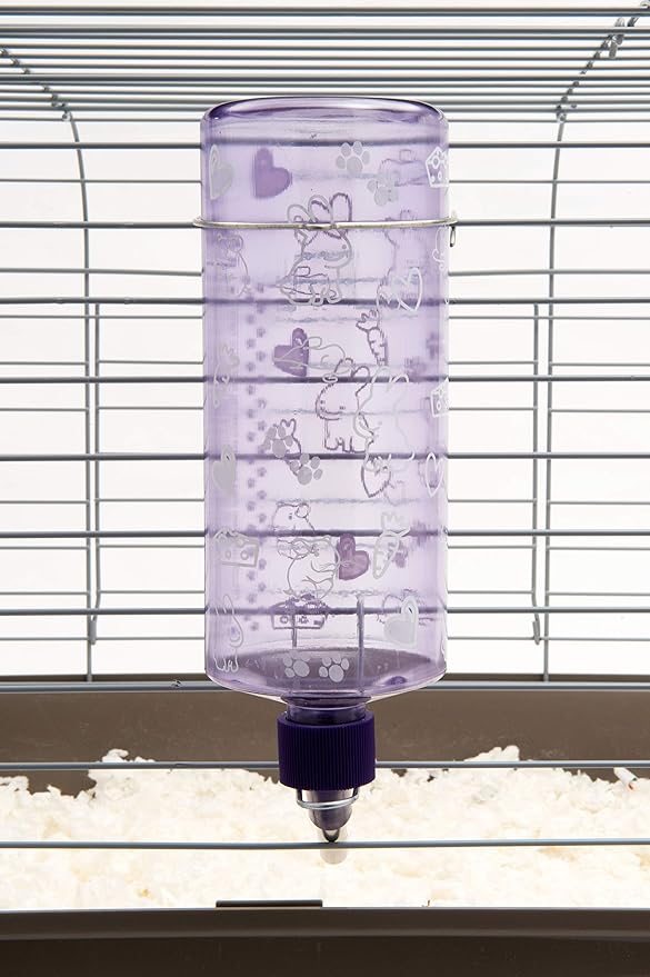 Lixit Standard Cage Water Bottles for Rabbits, Ferrets, Guinea Pigs, Hamsters, Rats, Mice and other Small Animal's (32 Ounce, Purple)
