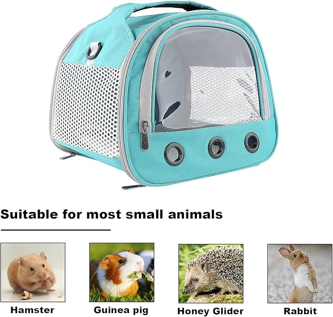 Small Pet Carrier Bag with Mat Guinea Pig Travel Carrier with Strap Portable Breathable Rabbit Carrier Outdoor Pet Bag for Ferret Bunny Hedgehog Guinea Pig(10" L x 10" W x 12" H)