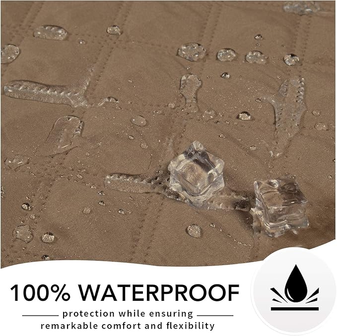 Easy-Going 100% Waterproof Dog Bed Cover, Non-Slip Pet Blanket for Furniture, Washable Couch Cover, Repleasement Sofa Cover (120X82 in,Camel)