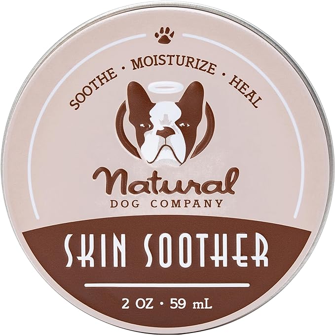 Natural Dog Company Skin Soother, 2 oz. Tin, Allergy and Itch Relief for Dogs, Dog Moisturizer for Dry Skin, Dog Lotion, Ultimate Healing Balm, Dog Rash Cream