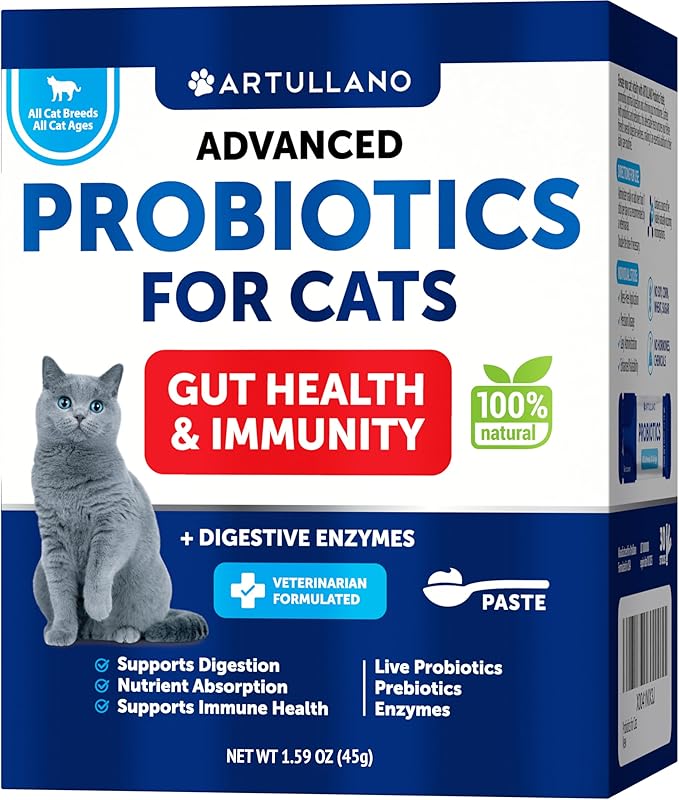 Digestion Support for Cats - Probiotics - Gut Health & Immunity - Nutrient Absorption - Digestive Enzymes - 30 Sticks