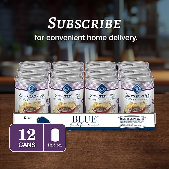 Blue Buffalo Family Favorites Adult Wet Dog Food, Made with Natural Ingredients, Shepherd's Pie, 12.5-oz. Can (Pack of 12)