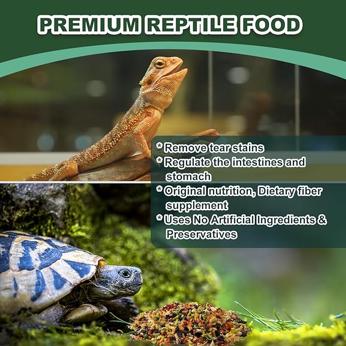 Reptile Food Vegetable Fruit Mix - High Protein Natural Pet Food for Bearded Dragon Turtles Lizard Chameleon Gecko Snake Ducks Fish Hamsters and Hedgehogs（7 OZ）