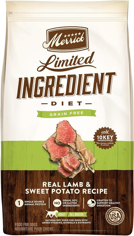 Merrick Limited Ingredient Diet Grain Free Dry Dog Food, Premium And Healthy Kibble With Lamb And Sweet Potato - 22.0 lb. Bag