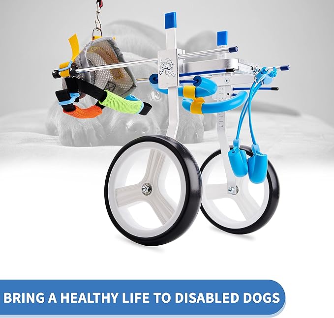 Adjustable Dog Wheelchair for Back Legs| Pet Wheelchairs with Disabled Hind Legs Walking|Stabel & Light Weight (7-Size) (S)