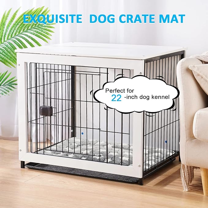 Dog Bed Mat, Reversible Crate Pad for Medium Small Dogs, Machine Washable, Portable and Soft Pet Bed Pad/Mat for 22-inch Kennel