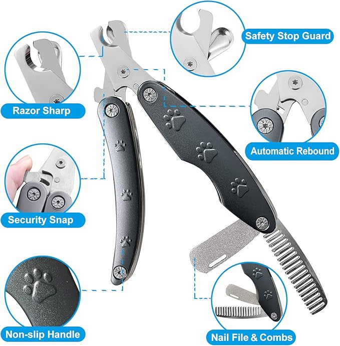 Smoothest Dog Nail Trimmers for Sensitive Dog, Sharp XL Dog Nail Clipper for Large Dogs Medium Small Size, Heavy Duty Dog Toenail Clippers, Professional Dog Nail Cutters for All Dogs with Thick Nail