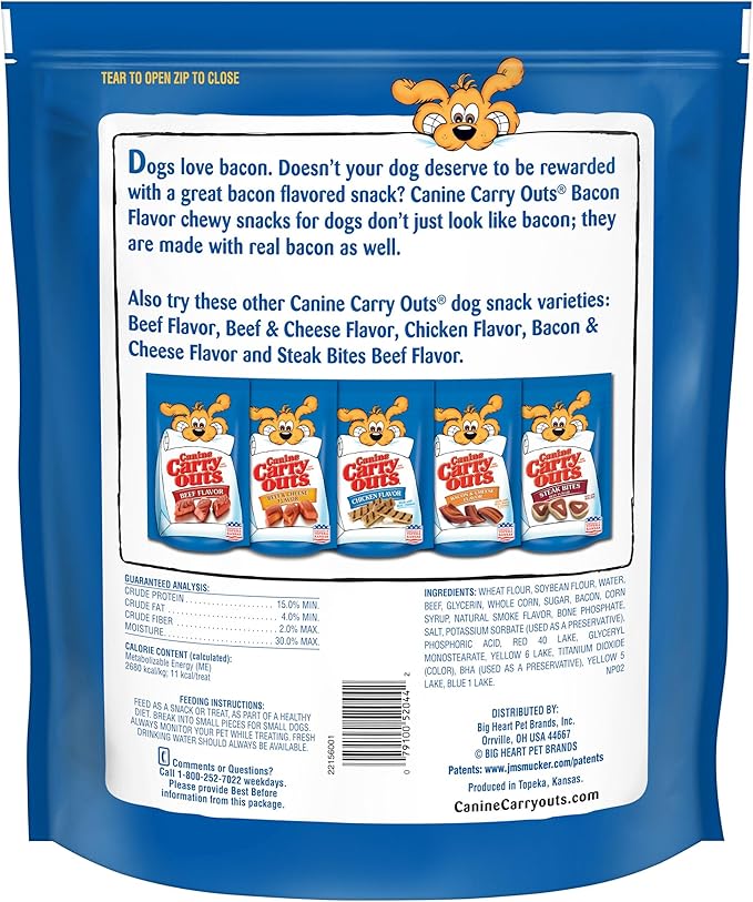 Canine Carry Outs Dog Treats, Bacon Flavor, 47 Ounce, Made with Real Bacon