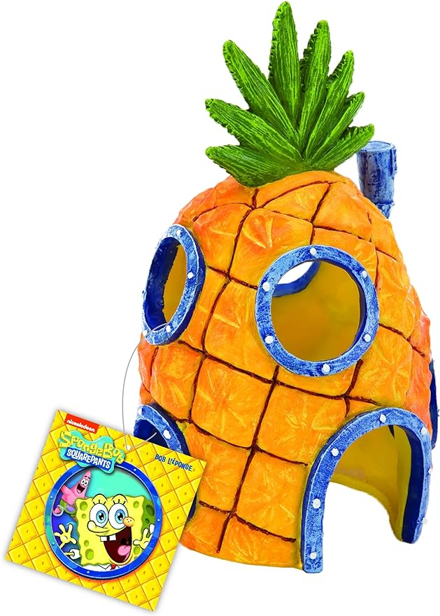 Penn-Plax SpongeBob SquarePants Officially Licensed Aquarium Ornament – SpongeBob’s Pineapple House – Large