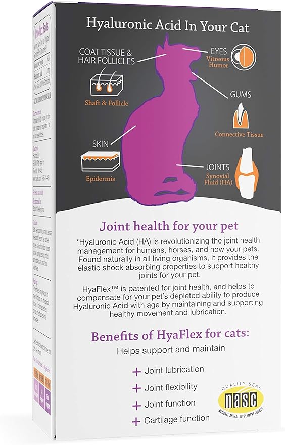 Hyalogic HyaFlex Hyaluronic Acid for Cats – Premium Cat Products for Joint, Skin, Eye, and Coat Maintenance – Natural Cat Joint Supplement (30ml)