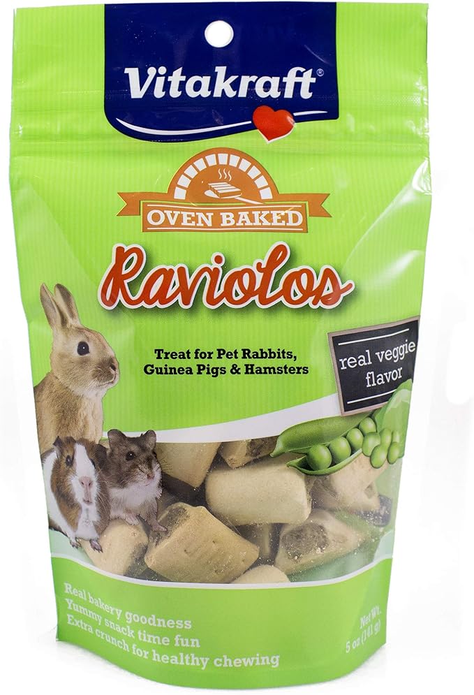 Vitakraft Raviolos Small Animal Treat - Made with Real Vegetables - For Rabbits, Guinea Pigs, and Hamsters Brown 5 Ounce (Pack of 1)