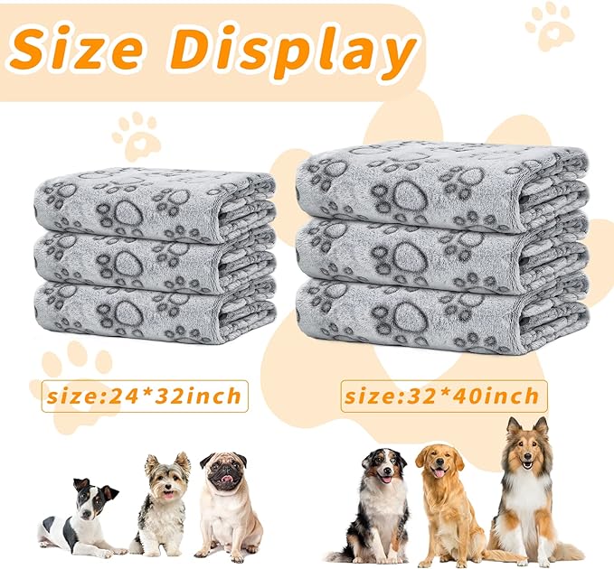 Small Dog Blanket for Small Medium Dogs Fleece Puppy Blanket Washable Dog Blankets for Bed Couch Protection with Cute Paw Print Pet Puppy Cat Blanket