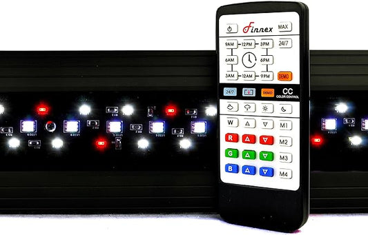 Finnex Planted+ 24/7 CRV Aquarium LED Light, Automated Full Spectrum 660Nm Deep Red Fish Tank Light, 30", Sleek Black, (CRV-30)