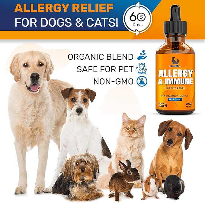 Cat Allergy ◆ Dog Allergy ◆ Cat and Dog Allergy Support ◆ Cat Itching ◆ Dog Itching Skin ◆ Natural Ingredients ◆ 2 Oz