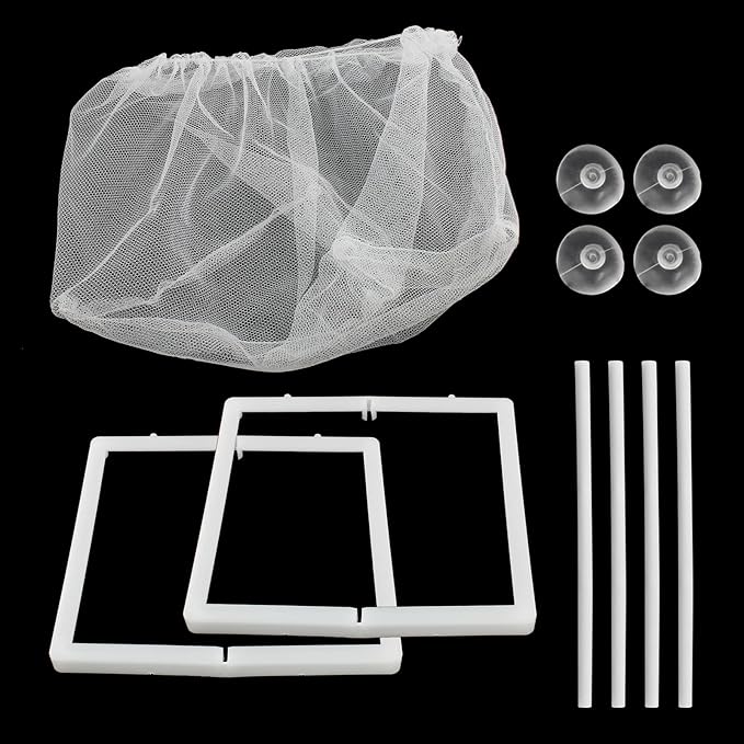 2 Pack Nylon Mesh Box Square Fish Breeder Box Separation Net Aquarium Fish Hatching Box(6.29"x5.5"x5.9") L*W*H