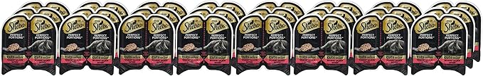 SHEBA PERFECT PORTIONS Cuts in Gravy Adult Wet Cat Food Trays (24 Count, 48 Servings), Gourmet Salmon Entrée, Easy Peel Twin-Pack Trays